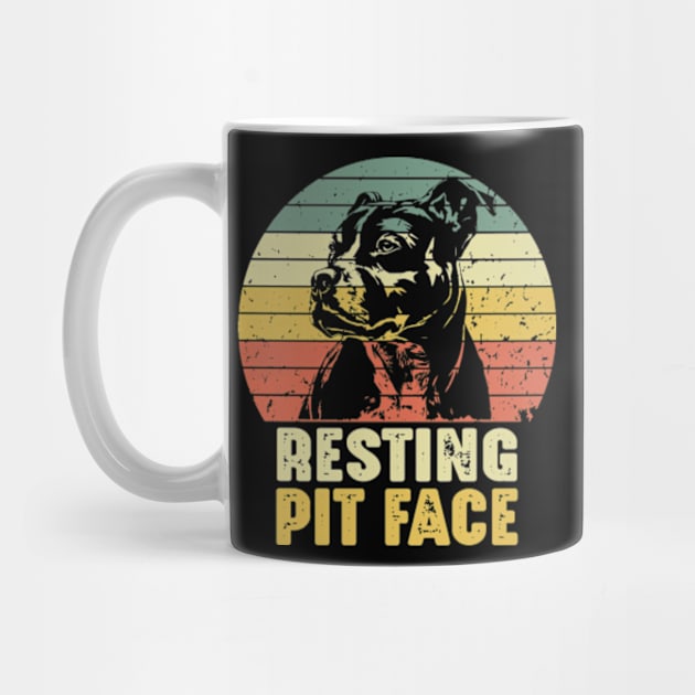 Dog Pitbull Resting Pit Face Funny by David Brown